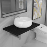 Conjunto de muebles de baño 2 piezas cerámica negro 1
