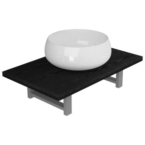 Conjunto de muebles de baño 2 piezas cerámica negro H