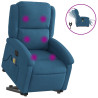 Sillón reclinable de masaje eléctrico elevable terciopelo azul 2
