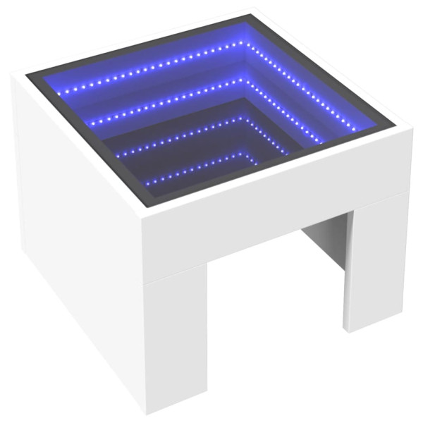 Mesa de centro com luzes LED Infinity 40x40x30 cm branco M 3