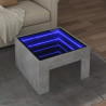 Mesa de centro luzes LED Infinity 50x50x30 cm cinzento cimento 1