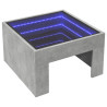 Mesa de centro con Infinity LED gris hormigón 50x50x30 cm 3
