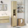 Armario de baño madera contrachapada color roble 30x30x183.5 cm 3