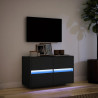 Mueble de TV de pared con luces LED negro 80x31x45 cm 5
