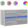 Móvel de parede p/ TV c/ luzes LED 80x31x45 cm cinzento sonoma 2