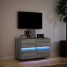 Mueble de TV de pared con luces LED gris Sonoma 80x31x45 cm 5