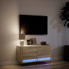 Mueble de TV de pared con luces LED roble Sonoma 80x31x35 cm 5