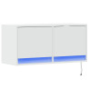 Mueble de TV de pared con luces LED blanco 80x31x35 cm 3