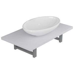 Conjunto de muebles de baño 2 piezas cerámica blanco H