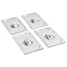 Tampas para recipientes comida GN 1/4 4 pcs aço inoxidável 1