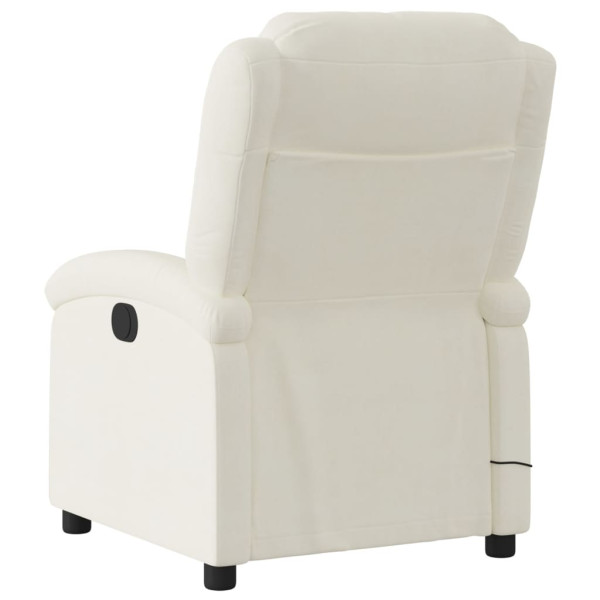 Sillón reclinable de masaje eléctrico terciopelo color crema M 4