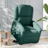 Sillón reclinable elevable terciopelo verde oscuro 1