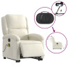 Sillón reclinable de masaje eléctrico elevable terciopelo crema 4