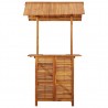 Mesa de bar exterior c/ telhado 113x106x217 cm acácia maciça 3