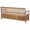 Banco de almacenaje con cojín de madera maciza de acacia 170 cm 4