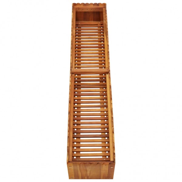 Arriate de madera maciza de acacia 150x30x25 cm M 4
