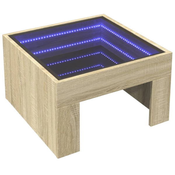 Mesa de centro luzes LED Infinity 50x50x30 cm carvalho sonoma M 3