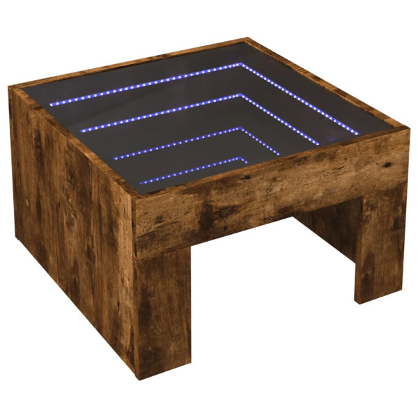 Mesa de centro luzes LED Infinity 50x50x30 cm carvalho fumado M 3