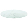 Tablero de mesa diseño mármol vidrio templado blanco Ø50x0.8 cm 2