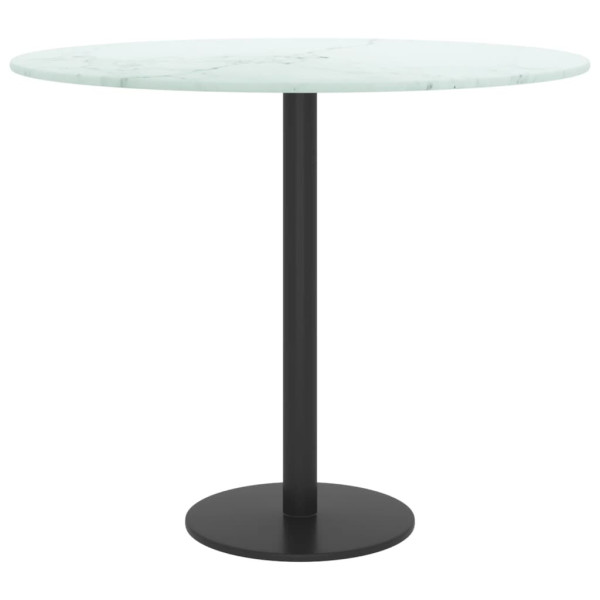 Tablero de mesa diseño mármol vidrio templado blanco Ø50x0.8 cm M 3