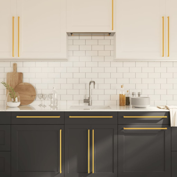 Puxadores para móveis 20 pcs 480 mm aço inoxidável dourado M 4