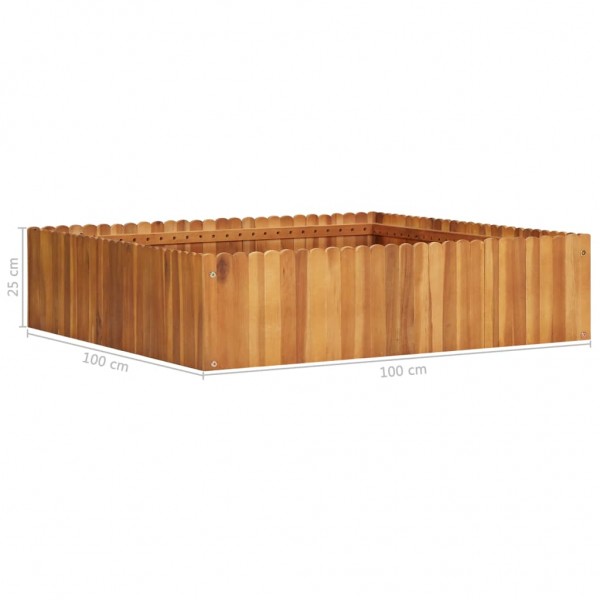Arriate de madera maciza de acacia 100x100x25 cm M 5