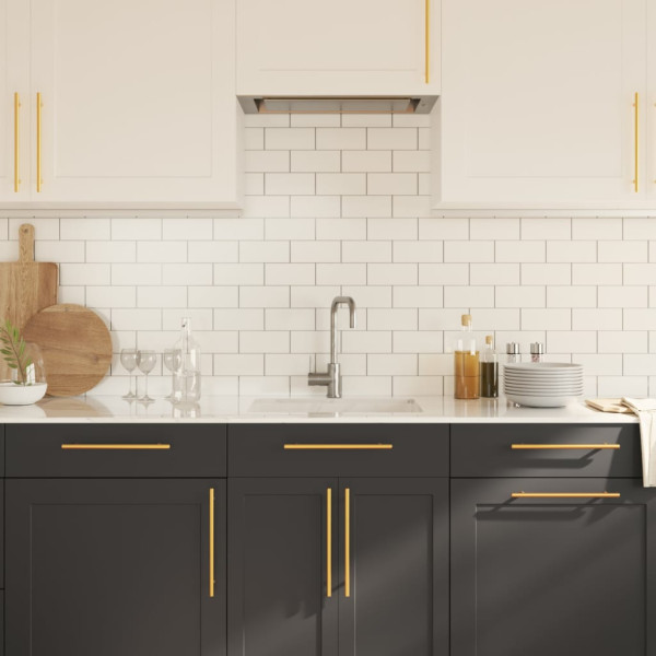 Puxadores para móveis 5 pcs 224 mm aço inoxidável dourado M 4