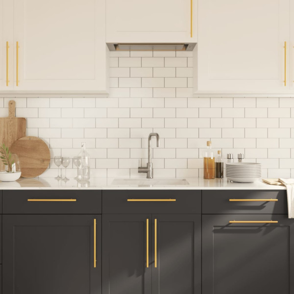 Puxadores para móveis 20 pcs 224 mm aço inoxidável dourado M 4