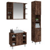 Set de muebles baño 3 pzas madera contrachapada roble ahumado 3