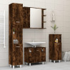 Set de muebles de baño 4 piezas madera contrachapada roble humo 1