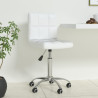 Silla de oficina giratoria de cuero sintético blanco 1