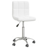 Silla de oficina giratoria de cuero sintético blanco 2