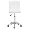 Silla de oficina giratoria de cuero sintético blanco 3