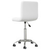 Silla de oficina giratoria de cuero sintético blanco 5