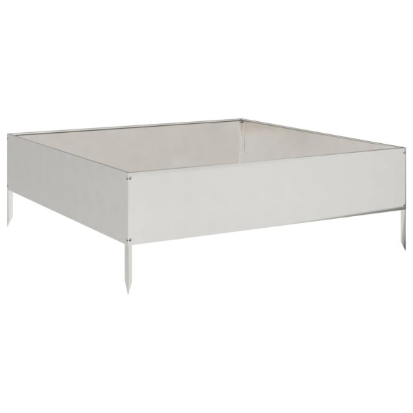 Canteiro elevado de jardim 100x100x33.5 cm aço inoxidável M 2