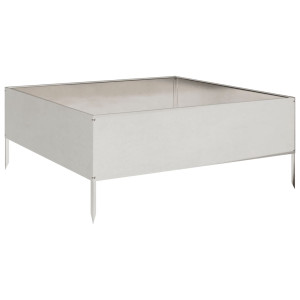 Canteiro elevado de jardim 100x100x25 cm aço inoxidável H