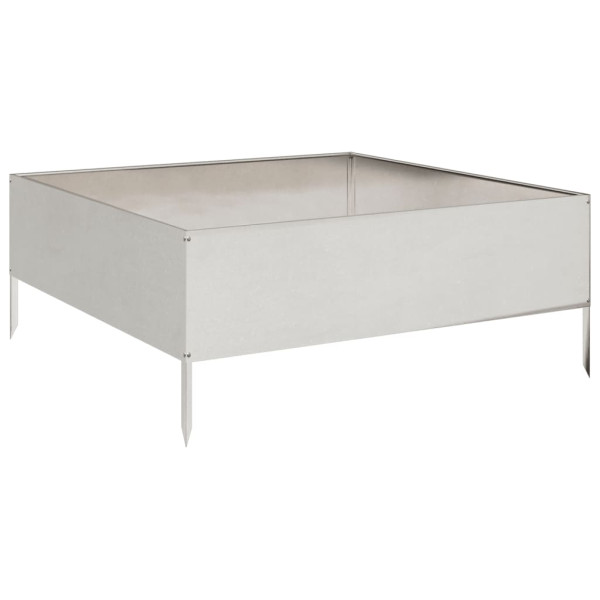 Canteiro elevado de jardim 100x100x25 cm aço inoxidável M 2