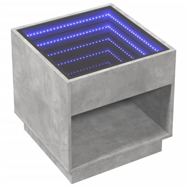 Mesa de cabeceira c/ LED Infinity 50x50x50 cm cinzento cimento M 3
