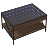 Mesa de centro con Infinity LED marrón roble 70x50x38 cm 3