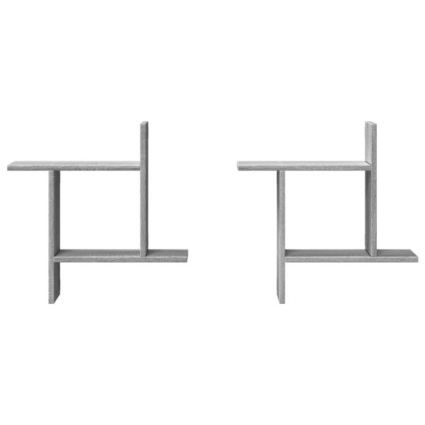 Prateleiras parede 2 pcs derivados de madeira cinzento sonoma M 4