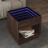 Mesa de centro luzes LED Infinity 50x50x50 cm carvalho castanho 1