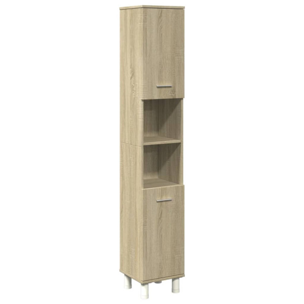 Armario de baño madera ingeniería roble Sonoma 30.5x30x179 cm M 2