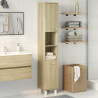 Armario de baño madera ingeniería roble Sonoma 30.5x30x179 cm 3