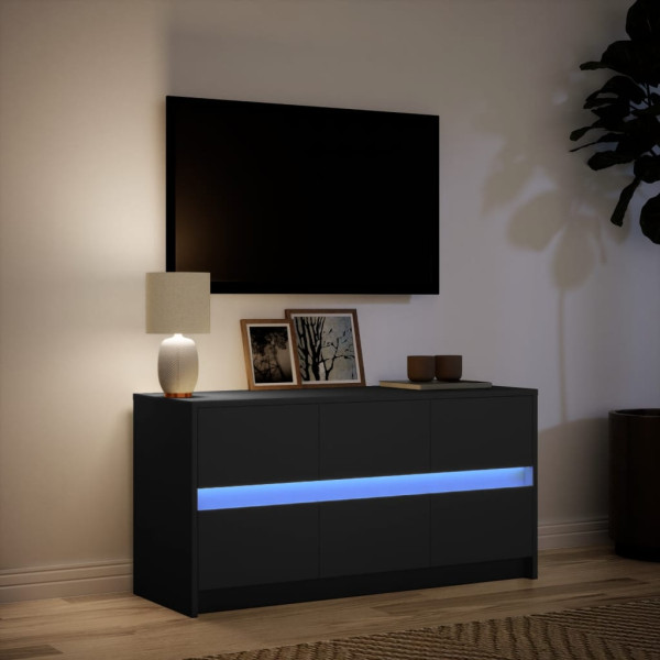 Mueble de TV con LED madera de ingeniería negro 100x34x50 cm M 5