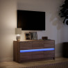 Mueble de TV LED madera ingeniería marrón roble 100x34x50 cm 5