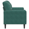Sofá 2 lug. c/ almofadas decorativas 140cm veludo verde-escuro 4
