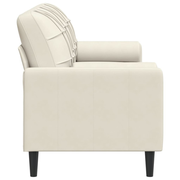 Sofá de 3 plazas con cojines terciopelo color crema 180 cm M 4