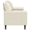 Sofá 3 lugares c/ almofadas decorativas 180 cm veludo creme 4