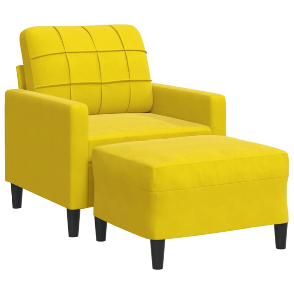 Sillón con taburete terciopelo amarillo 60 cm M 2