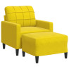 Sillón con taburete terciopelo amarillo 60 cm 2